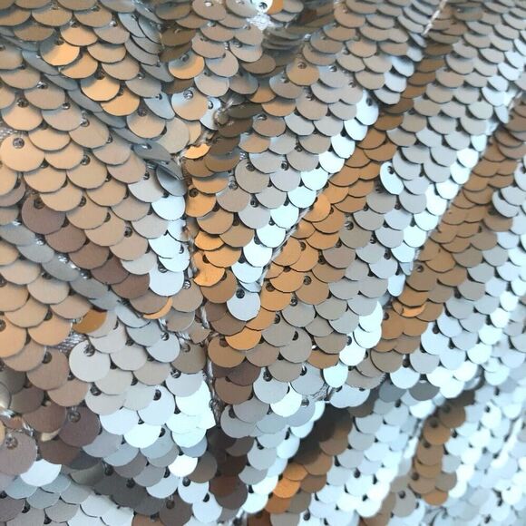 NICOLE MILLER - NWT - Silver Sequined & Vegan Leather Evening Bag. SPARKLY! ♥️ - Picture 15 of 16